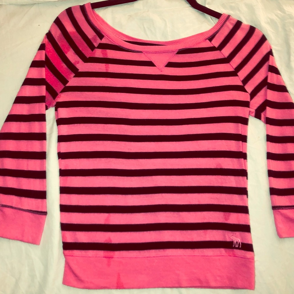 Abercrombie Kids Pink/Black Stripe Sweater, M